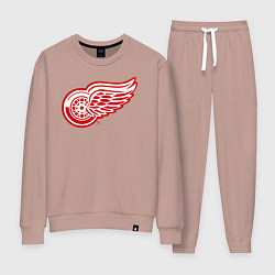 Костюм хлопковый женский Detroit Red Wings, цвет: пыльно-розовый
