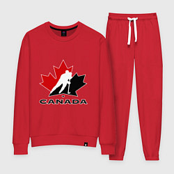 Костюм хлопковый женский Canada, цвет: красный