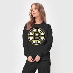 Костюм хлопковый женский Boston Bruins, цвет: черный — фото 2