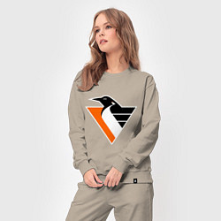 Костюм хлопковый женский Pittsburgh Penguins, цвет: миндальный — фото 2