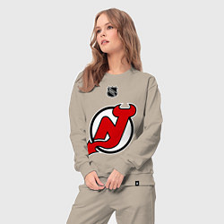 Костюм хлопковый женский New Jersey Devils: Kovalchuk 17, цвет: миндальный — фото 2