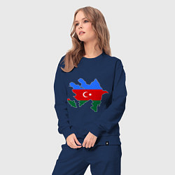 Костюм хлопковый женский Azerbaijan map, цвет: тёмно-синий — фото 2