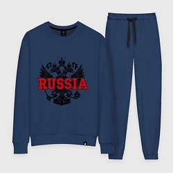 Костюм хлопковый женский Russia Coat, цвет: тёмно-синий