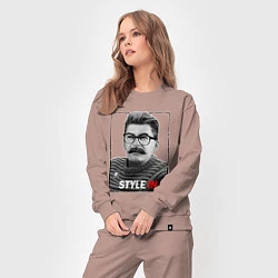 Костюм хлопковый женский Stalin: Style in, цвет: пыльно-розовый — фото 2