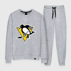 Костюм хлопковый женский Pittsburgh Penguins, цвет: меланж