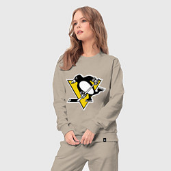 Костюм хлопковый женский Pittsburgh Penguins, цвет: миндальный — фото 2