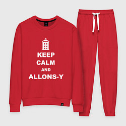Костюм хлопковый женский Keep Calm & Allons-Y, цвет: красный