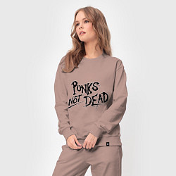 Костюм хлопковый женский Punks not dead, цвет: пыльно-розовый — фото 2