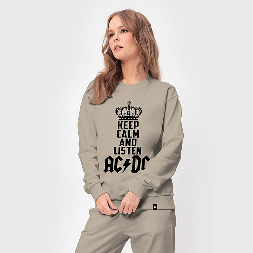 Женский костюм Keep Calm & Listen AC/DC / Миндальный – фото 3