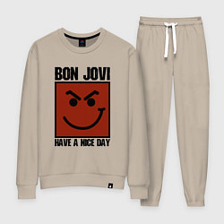 Костюм хлопковый женский Bon Jovi: Have a nice day, цвет: миндальный