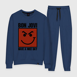 Костюм хлопковый женский Bon Jovi: Have a nice day, цвет: тёмно-синий
