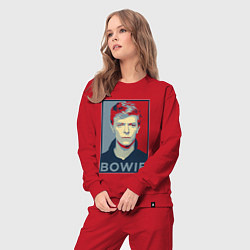 Костюм хлопковый женский Bowie Poster, цвет: красный — фото 2