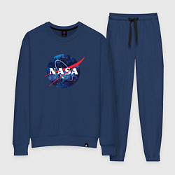 Костюм хлопковый женский NASA: Cosmic Logo, цвет: тёмно-синий