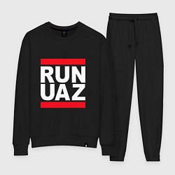 Костюм хлопковый женский Run UAZ, цвет: черный