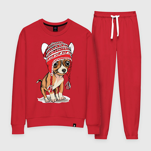 Женский костюм Чихуахуа в шапочке / Красный – фото 1