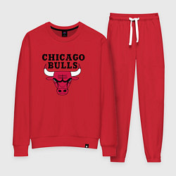 Костюм хлопковый женский Chicago Bulls, цвет: красный