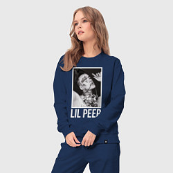 Костюм хлопковый женский Lil Peep: White Style, цвет: тёмно-синий — фото 2