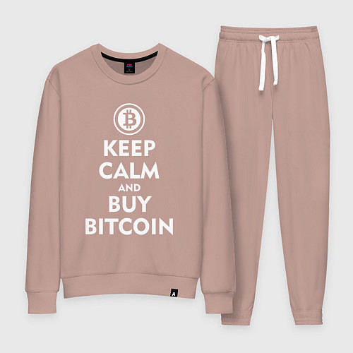 Женский костюм Keep Calm & Buy Bitcoin / Пыльно-розовый – фото 1