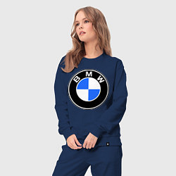 Костюм хлопковый женский Logo BMW, цвет: тёмно-синий — фото 2