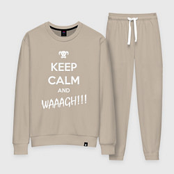Костюм хлопковый женский Keep Calm & WAAAGH, цвет: миндальный