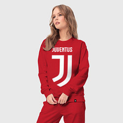 Костюм хлопковый женский FC Juventus, цвет: красный — фото 2