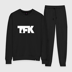 Костюм хлопковый женский TFK: White Logo, цвет: черный