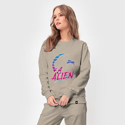 Костюм хлопковый женский Alien: Retro Style, цвет: миндальный — фото 2
