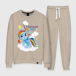 Костюм хлопковый женский Rainbow Dash, цвет: миндальный