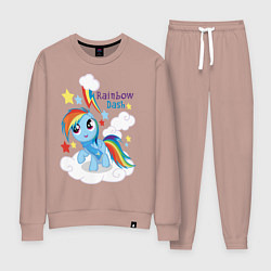 Костюм хлопковый женский Rainbow Dash, цвет: пыльно-розовый