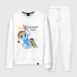 Костюм хлопковый женский Rainbow Dash, цвет: белый