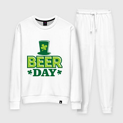 Костюм хлопковый женский Beer day, цвет: белый