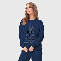 Костюм хлопковый женский Keep Calm & Kill All Humans, цвет: тёмно-синий — фото 2