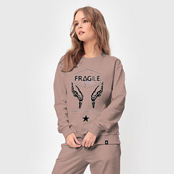Костюм хлопковый женский Fragile Express, цвет: пыльно-розовый — фото 2