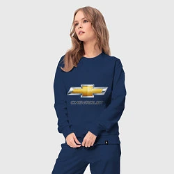 Костюм хлопковый женский Chevrolet логотип, цвет: тёмно-синий — фото 2