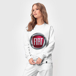 Костюм хлопковый женский FIAT logo, цвет: белый — фото 2