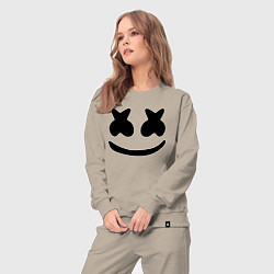 Костюм хлопковый женский Marshmello, цвет: миндальный — фото 2