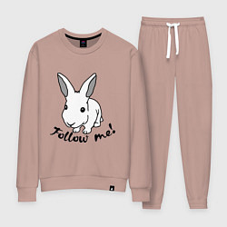 Костюм хлопковый женский Rabbit: follow me, цвет: пыльно-розовый