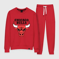 Костюм хлопковый женский Chicago Bulls, цвет: красный