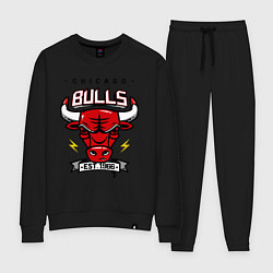 Костюм хлопковый женский Chicago Bulls est. 1966, цвет: черный