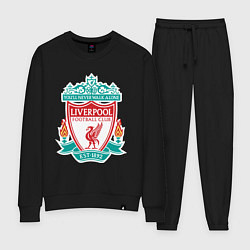 Костюм хлопковый женский Liverpool FC, цвет: черный