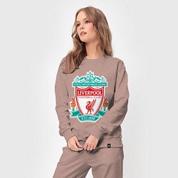 Костюм хлопковый женский Liverpool FC, цвет: пыльно-розовый — фото 2