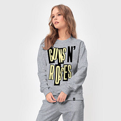 Костюм хлопковый женский Guns n Roses: cream, цвет: меланж — фото 2