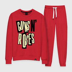 Костюм хлопковый женский Guns n Roses: cream, цвет: красный