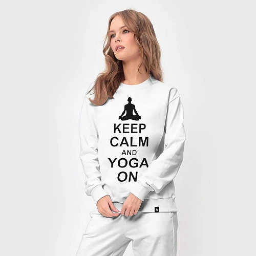 Женский костюм Keep Calm & Yoga On / Белый – фото 3