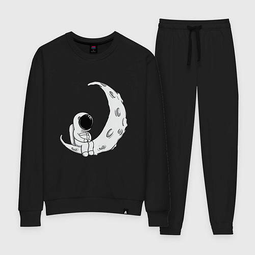 Женский костюм Космонавт на Луне / Черный – фото 1