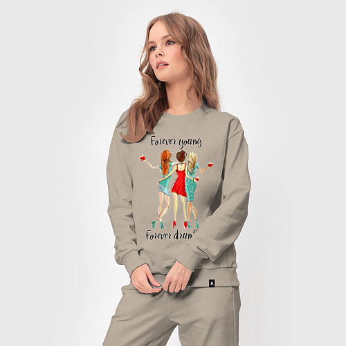 Женский костюм Forever young & drunk / Миндальный – фото 3