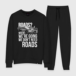Костюм хлопковый женский We don't need roads, цвет: черный