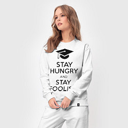 Костюм хлопковый женский Stay Hungry & Stay Foolish, цвет: белый — фото 2