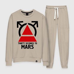 Костюм хлопковый женский Thirty Seconds To Mars, цвет: миндальный