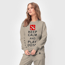 Костюм хлопковый женский Keep Calm & Play Dota, цвет: миндальный — фото 2